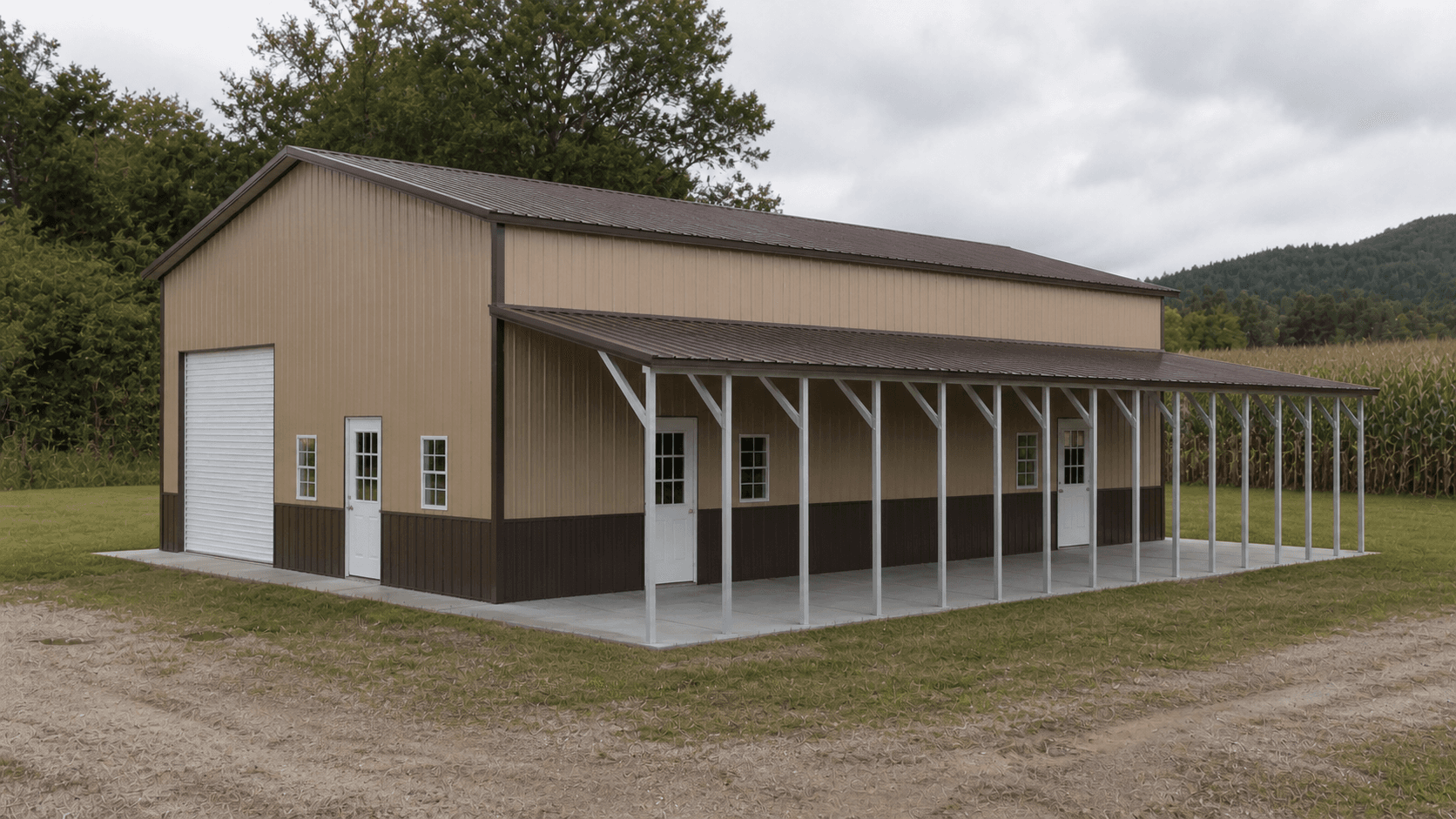 Custom metal building with concrete slab by NK Construction